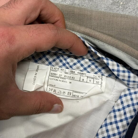 Pal Zileri Cotton Wool Chinos Beige Mens Pants 32x31 - Picture 7 of 10